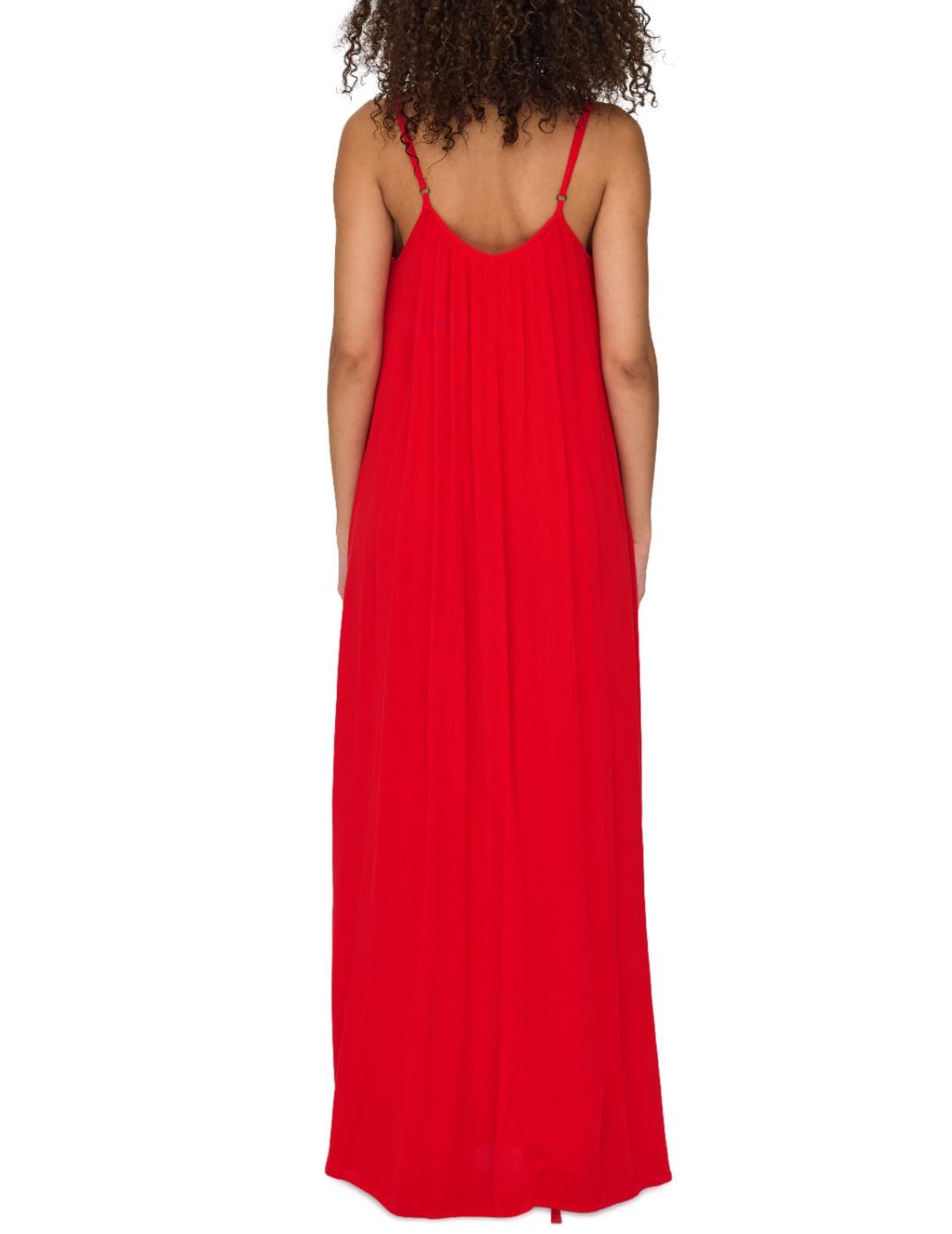 Vestido Only Niki maxi rojo brillante ancho para mujer