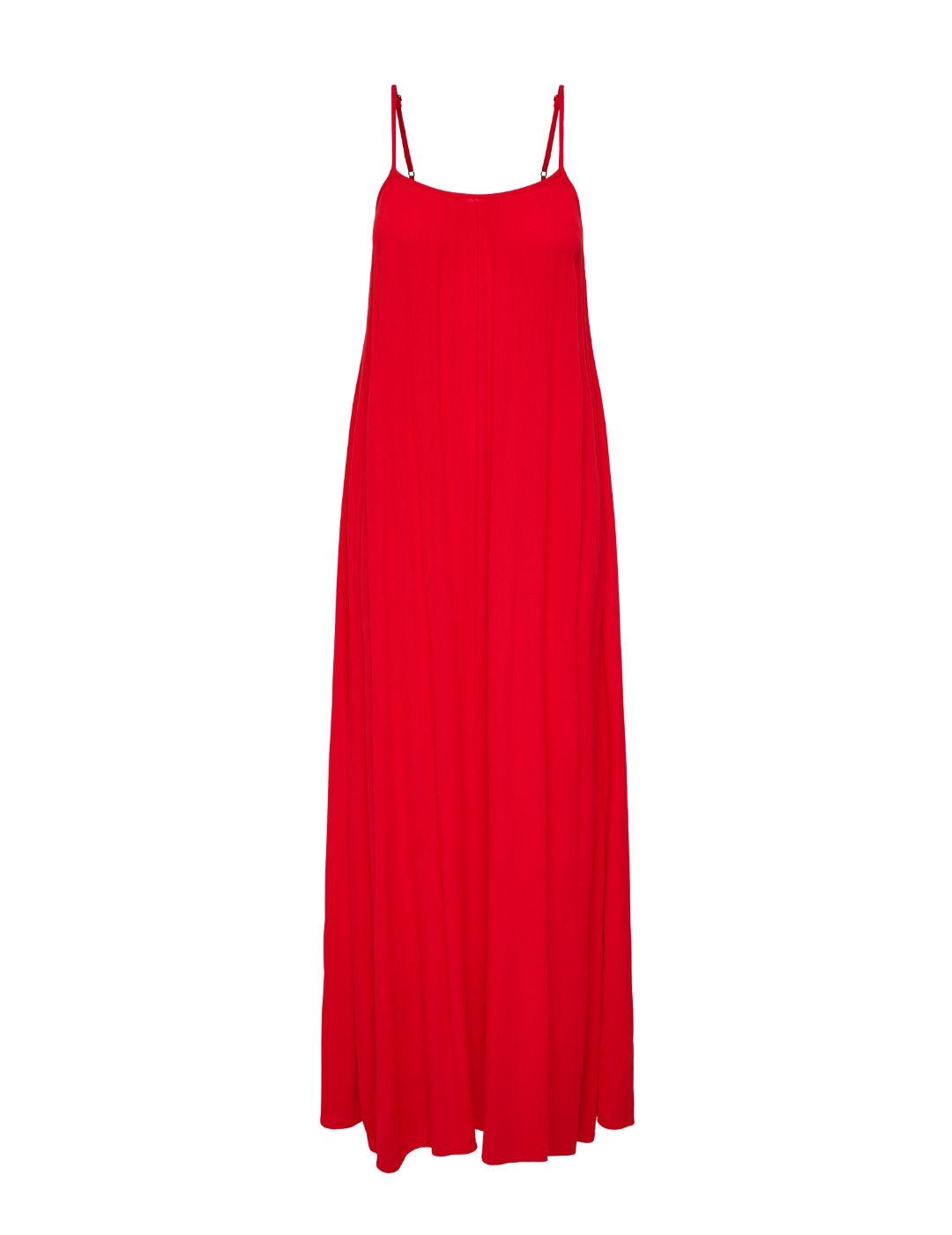 Vestido Only Niki maxi rojo brillante ancho para mujer