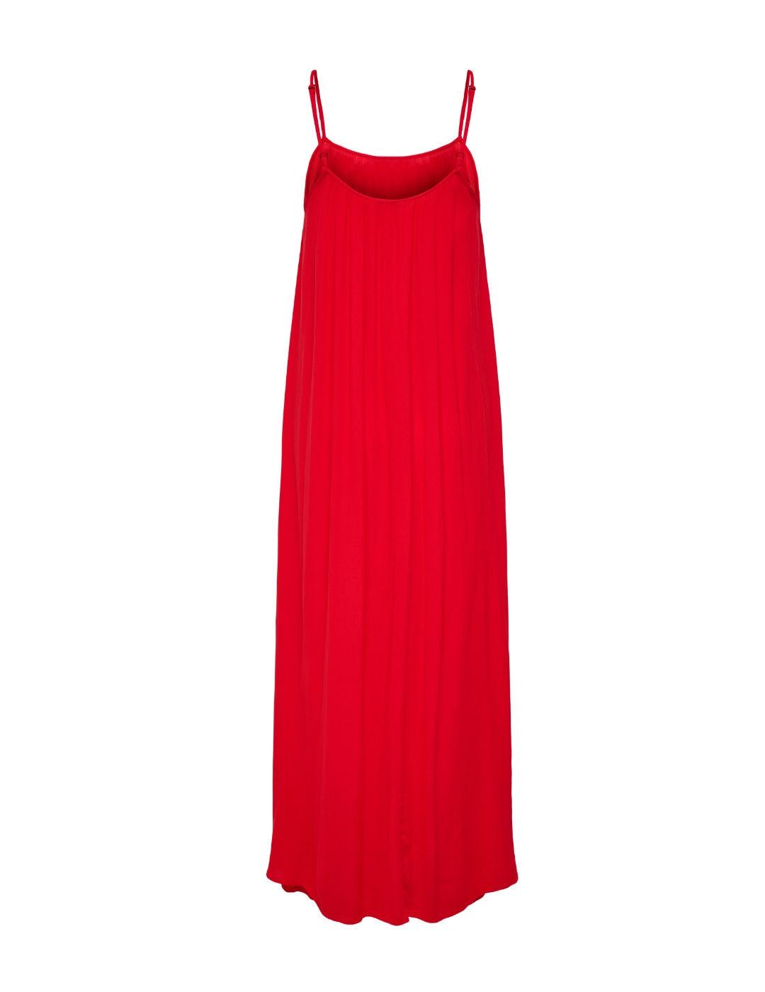 Vestido Only Niki maxi rojo brillante ancho para mujer