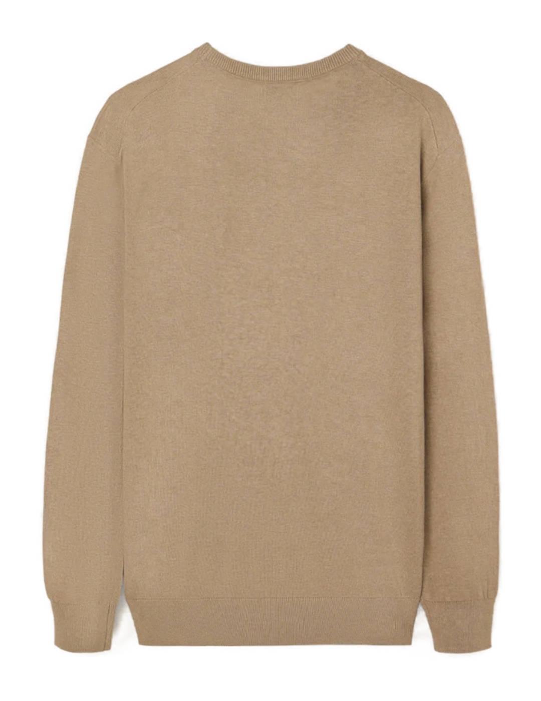 Jersey Silbon clasic cuello redondo beige cashmere de hombre