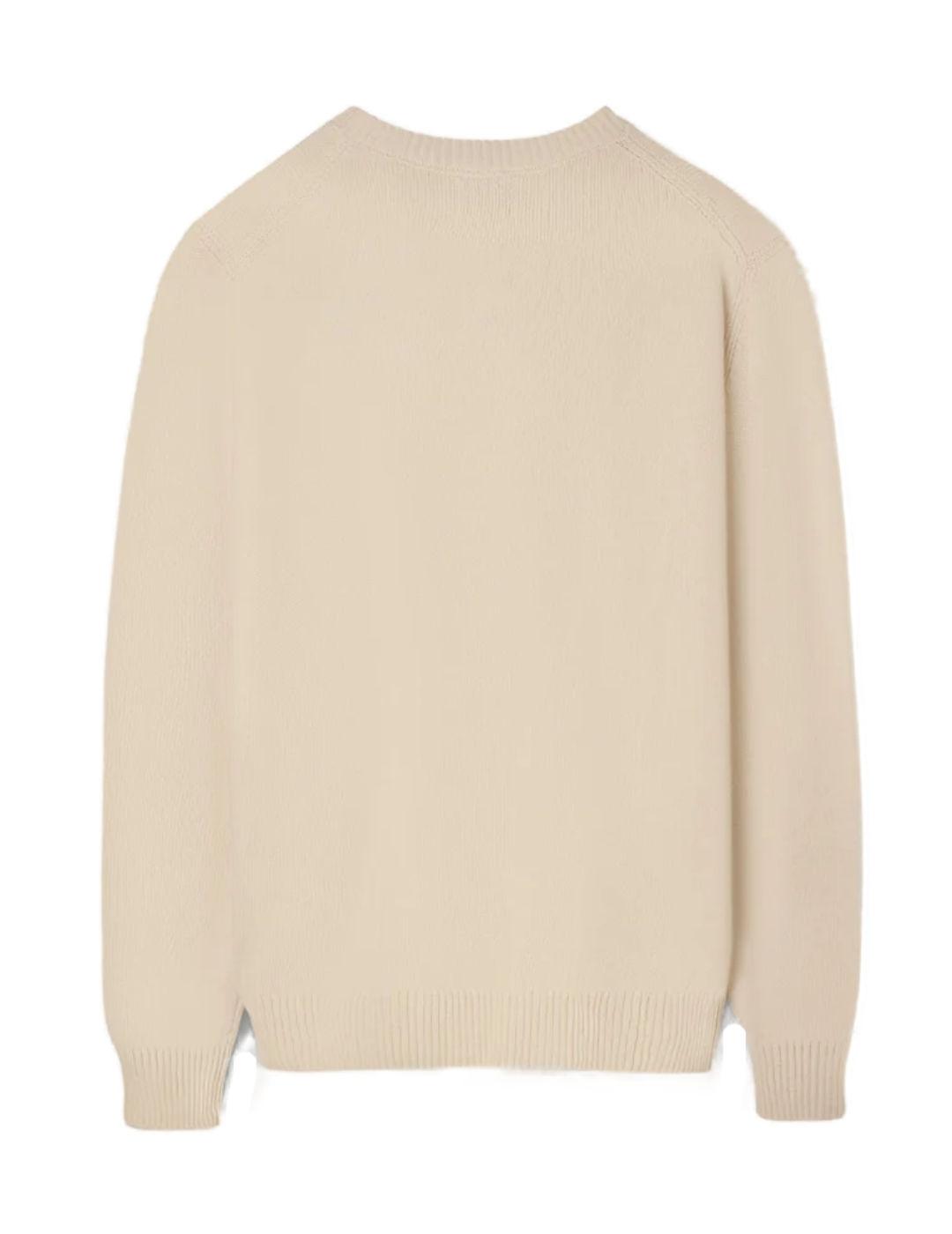 Jersey Silbon clasico warm en lana y cachemira crema hombre