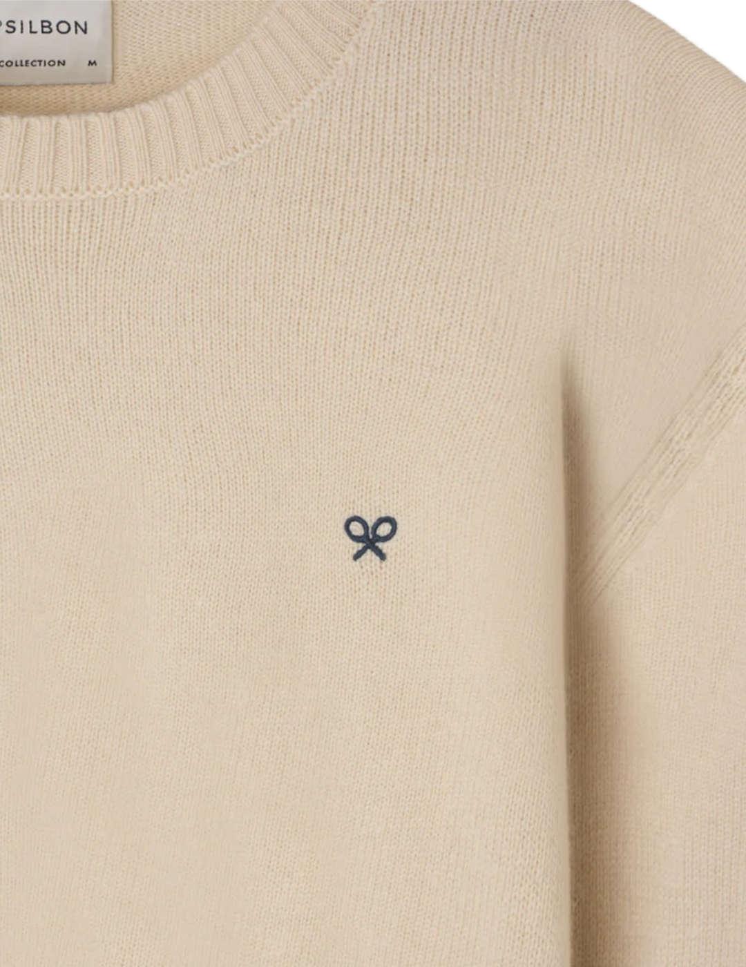 Jersey Silbon clasico warm en lana y cachemira crema hombre