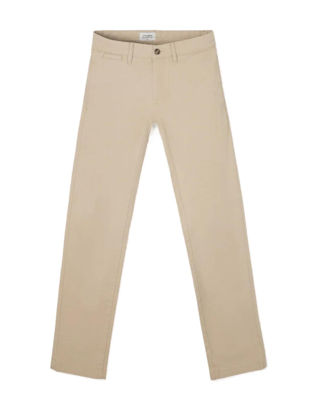 Pantalón Silbon chino casual beige slim fit para hombre