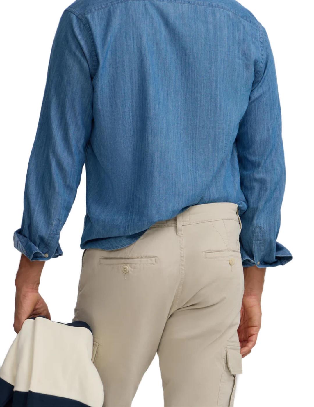 Pantalón Silbon cargo casual beige multibolsillos de hombre