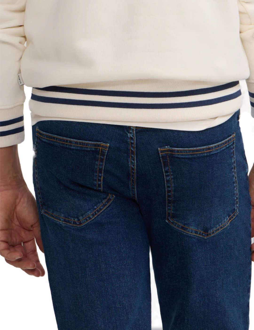 Pantalón Silbon sport denim azul oscuro Slim fit para hombre