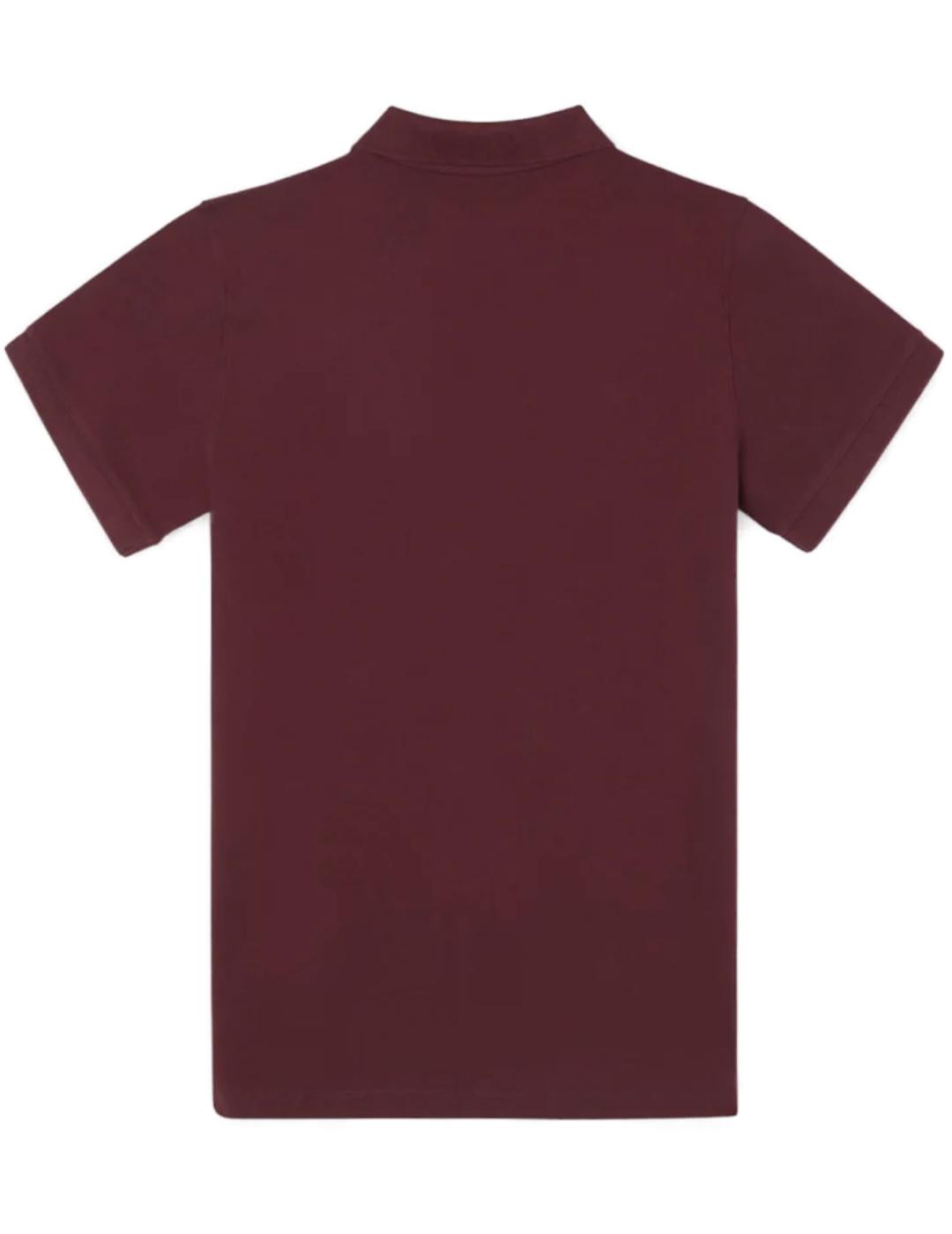 Polo Sibon clasico liso burdeos manga corta para hombre