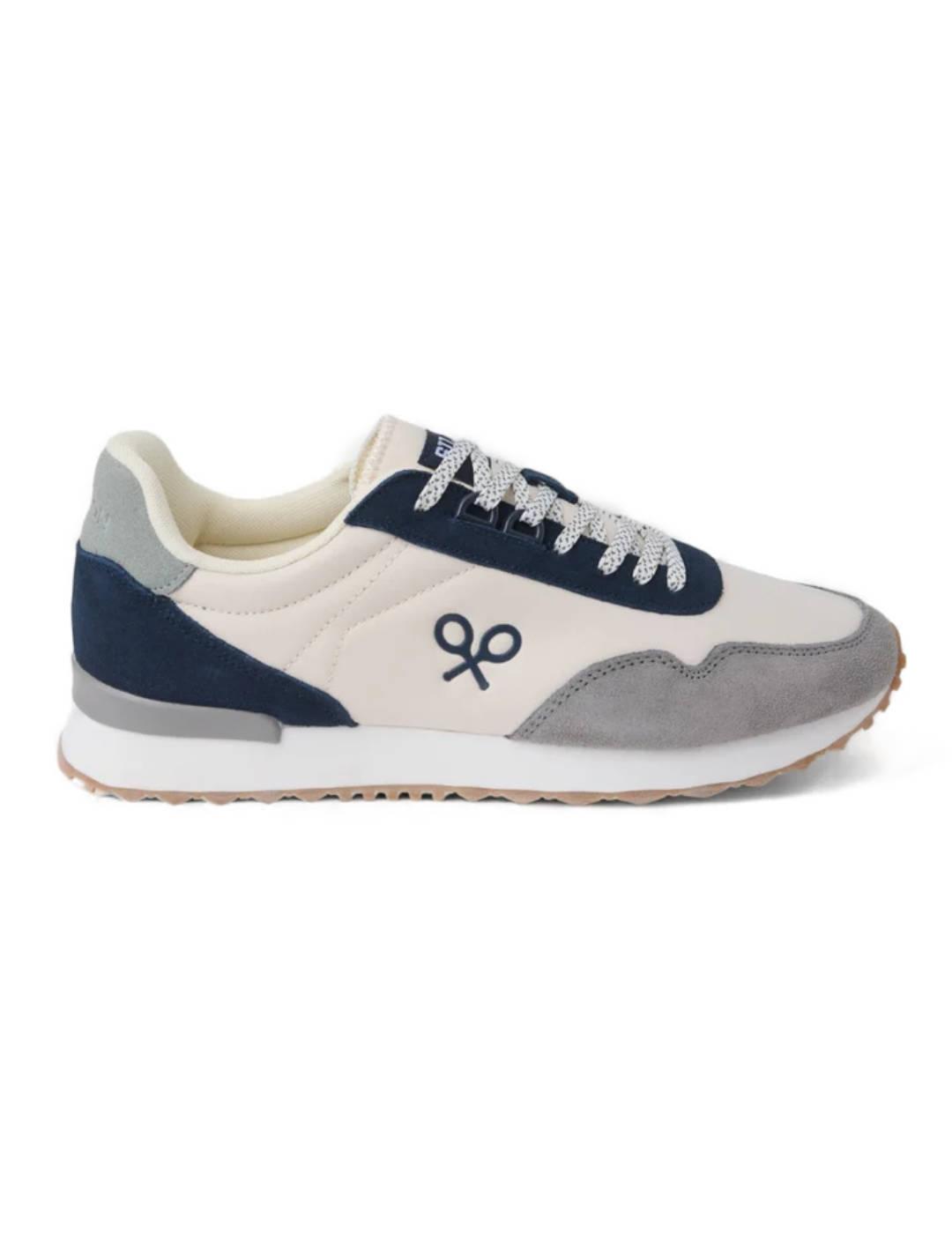 Zapatilla Silbon running  multicolor beigey azul para hombre