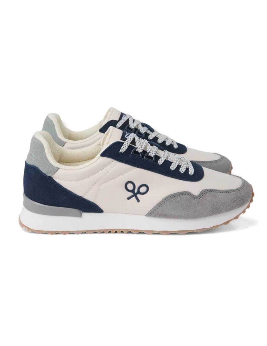 Zapatilla Silbon running  multicolor beigey azul para hombre