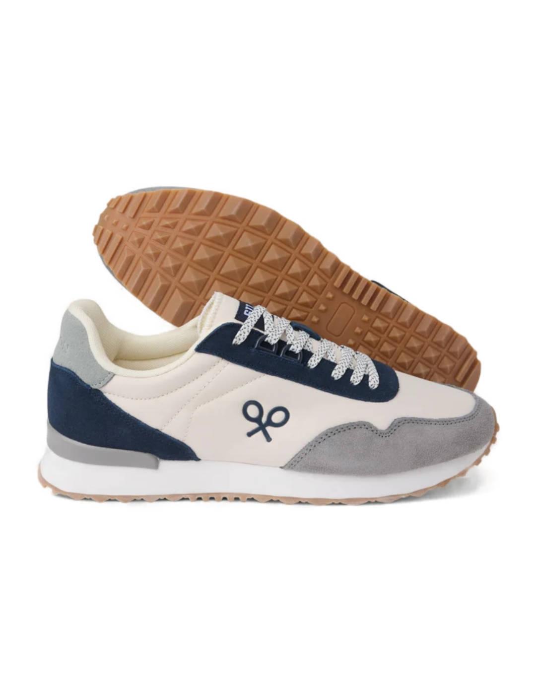 Zapatilla Silbon running  multicolor beigey azul para hombre