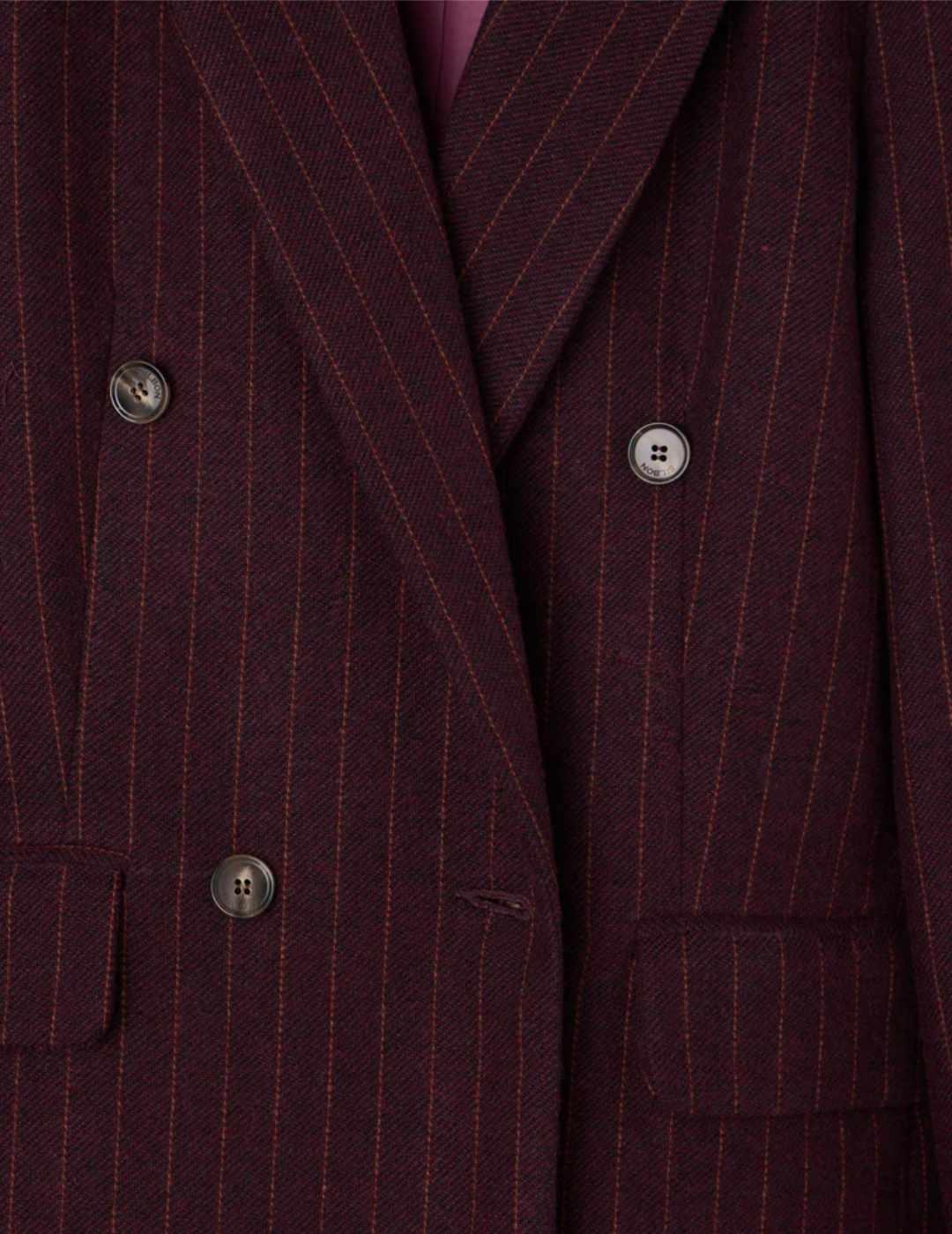 Americana Silbon raya diplomática burdeos larga para mujer