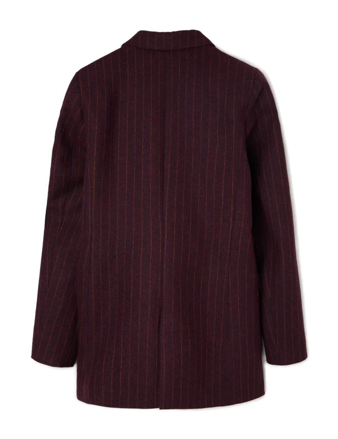 Americana Silbon raya diplomática burdeos larga para mujer