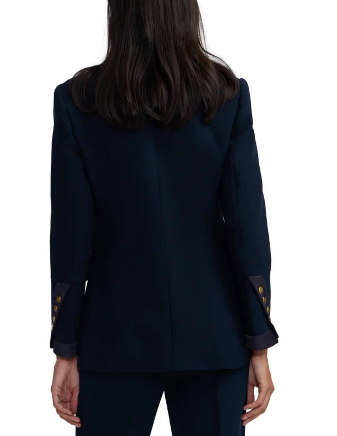 Americana Silbon clásica satén marino Regular fit para mujer