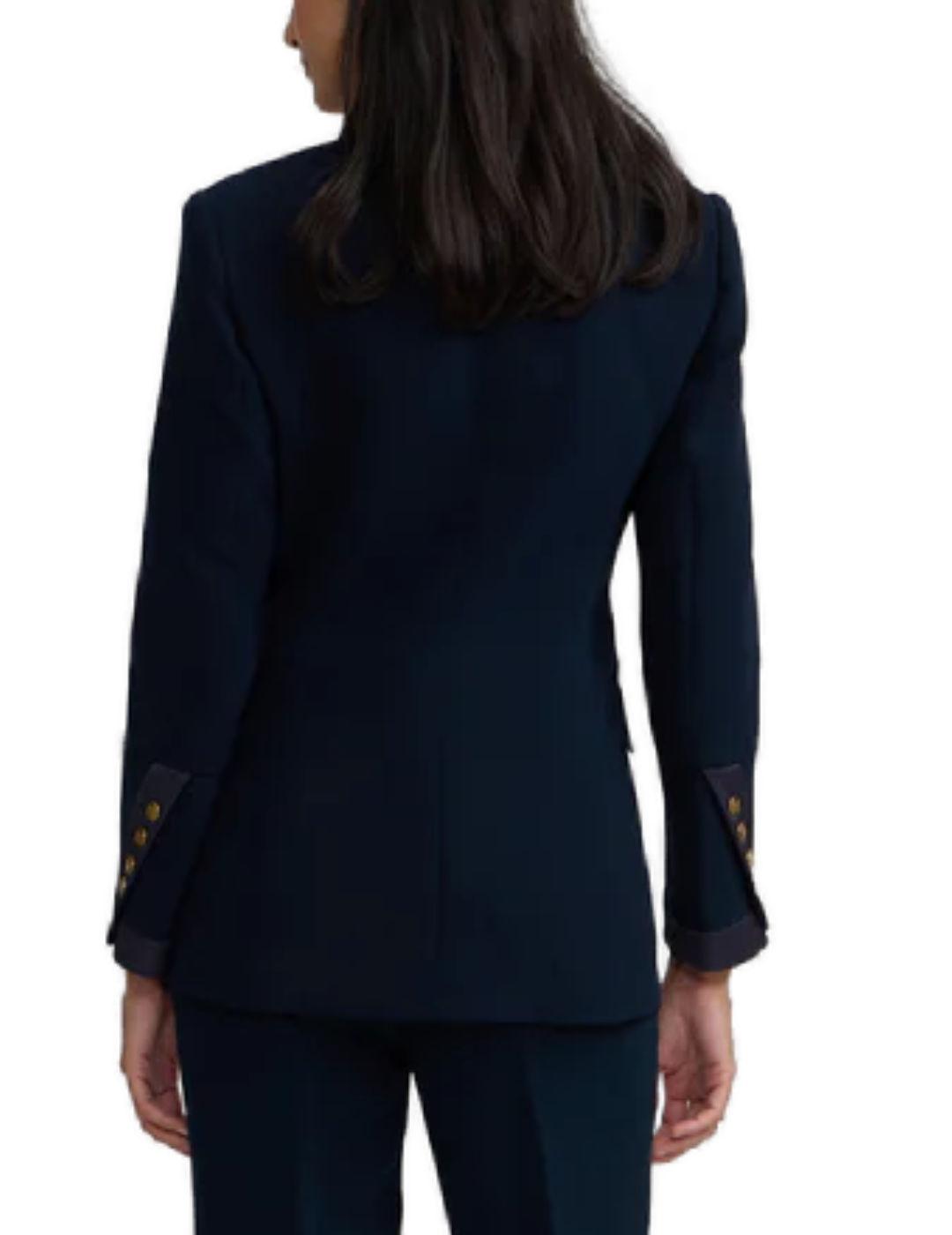 Americana Silbon clásica satén marino Regular fit para mujer