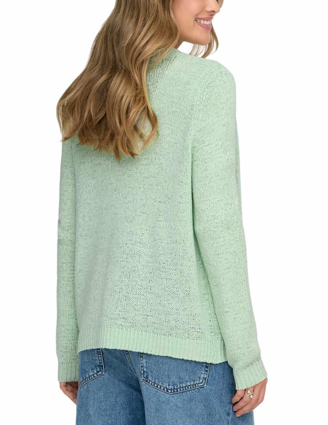 Cárdigan Only Genna verde menta calada sin cierre para mujer