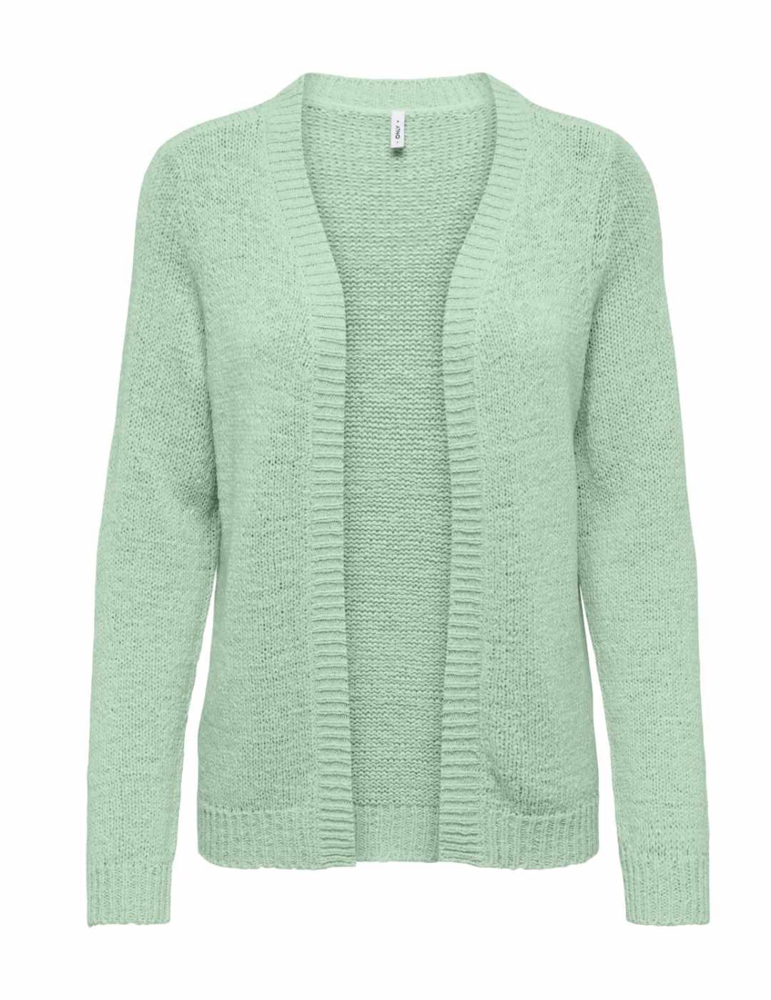 Cárdigan Only Genna verde menta calada sin cierre para mujer