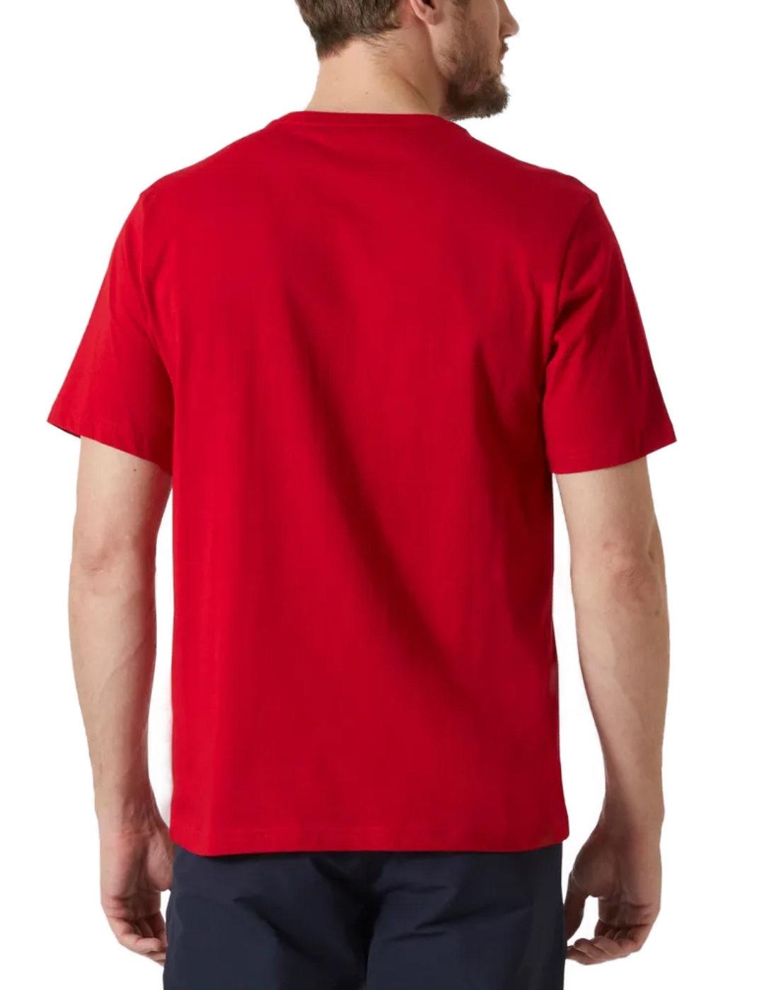 Camiseta Helly Hansen Logo roja manga corta para hombre