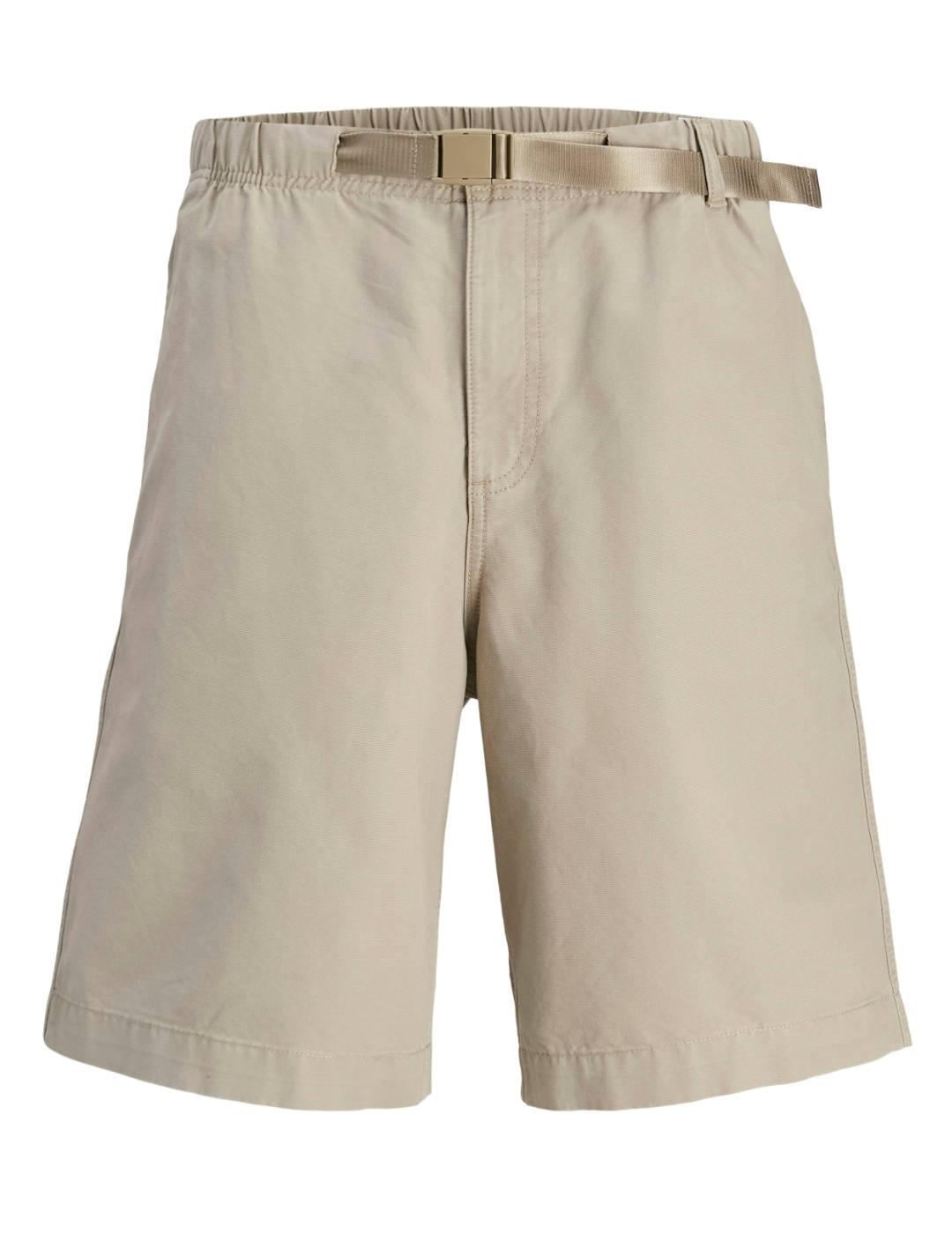 Bermuda Jack & Jones Towen tostada con cinturón para hombre