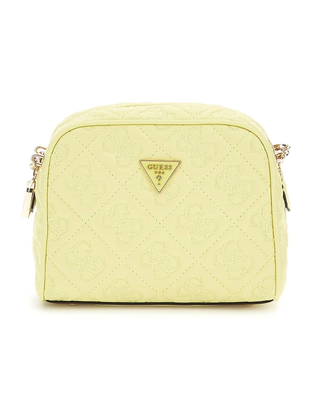 Bolso bandolera Guess Adelasia verde flúor para mujer