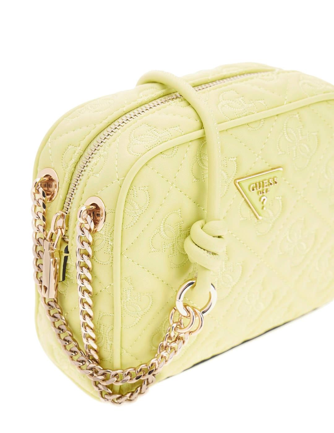 Bolso bandolera Guess Adelasia verde flúor para mujer