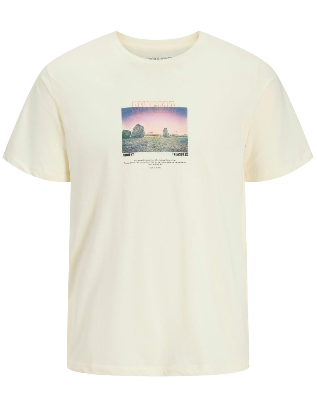 Camiseta Jack&Jones Ryu beige manga corta para hombre