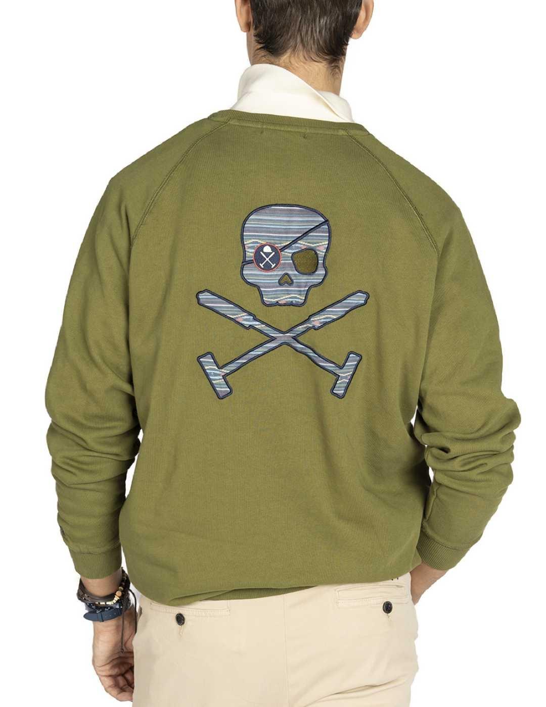 Sudadera Harper Hurricane verde sin capucha logo para hombre