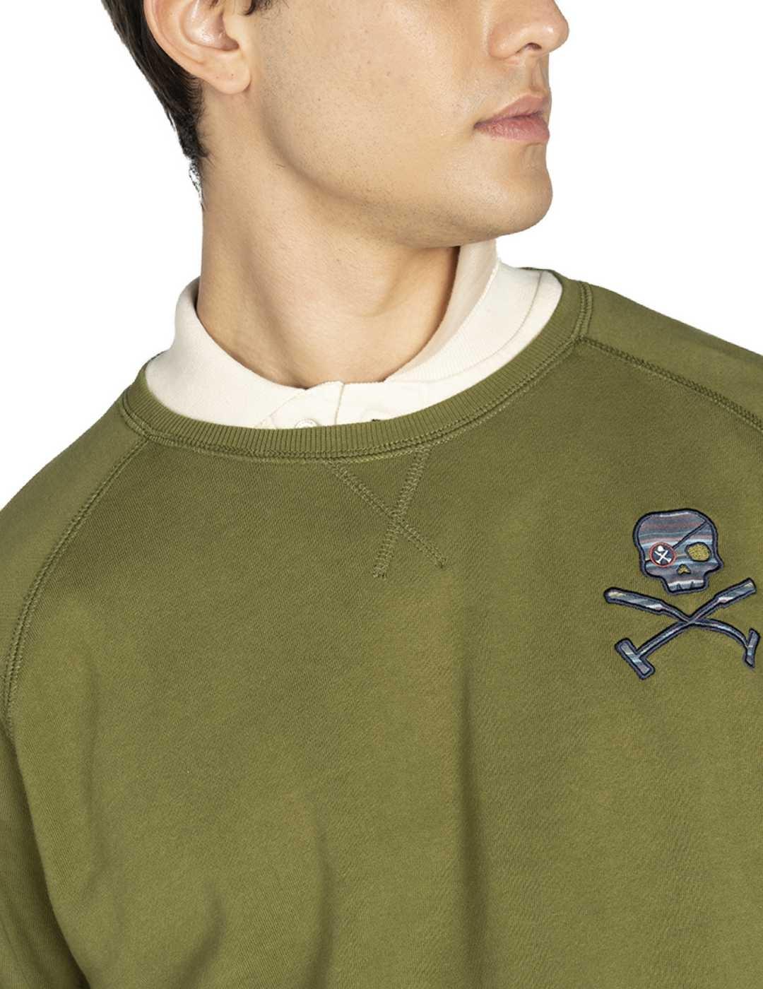 Sudadera Harper Hurricane verde sin capucha logo para hombre