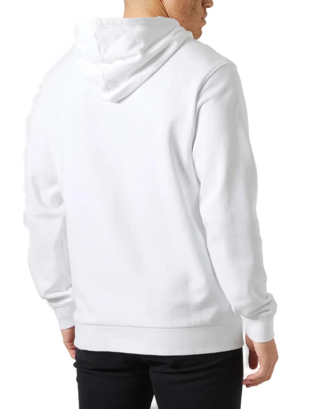 Sudadera Helly Hansen blanco logo marino con capucha hombre