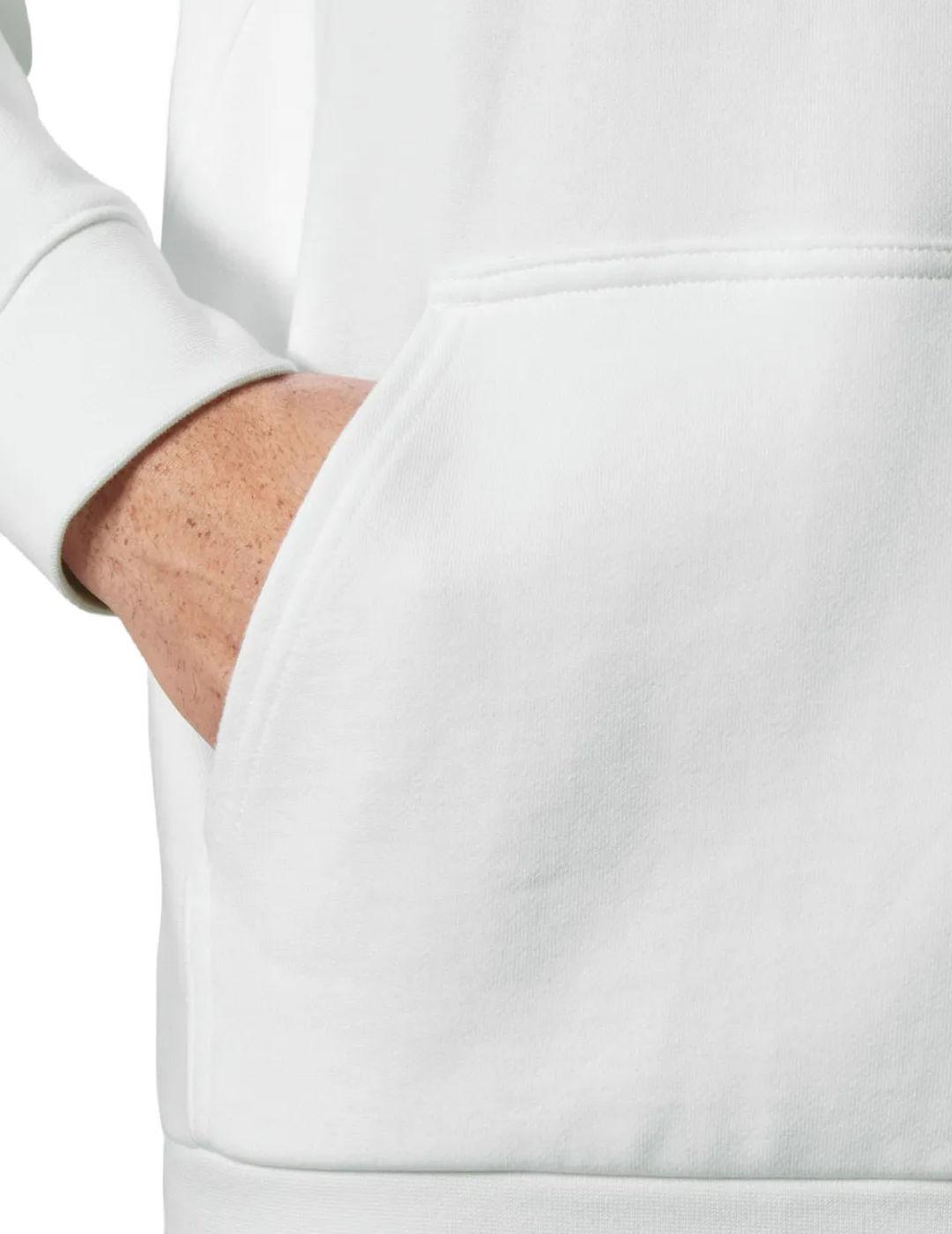 Sudadera Helly Hansen blanco logo marino con capucha hombre