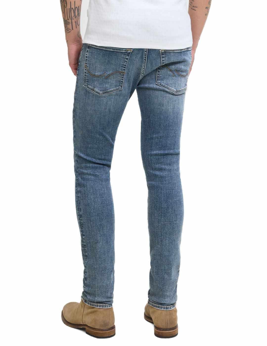 Vaquero Jack&Jones Liam azul medio rotos skinny para hombre