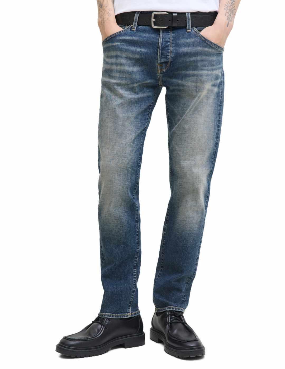 Vaquero Jack&Jones Mike azul desgastado recto para hombre