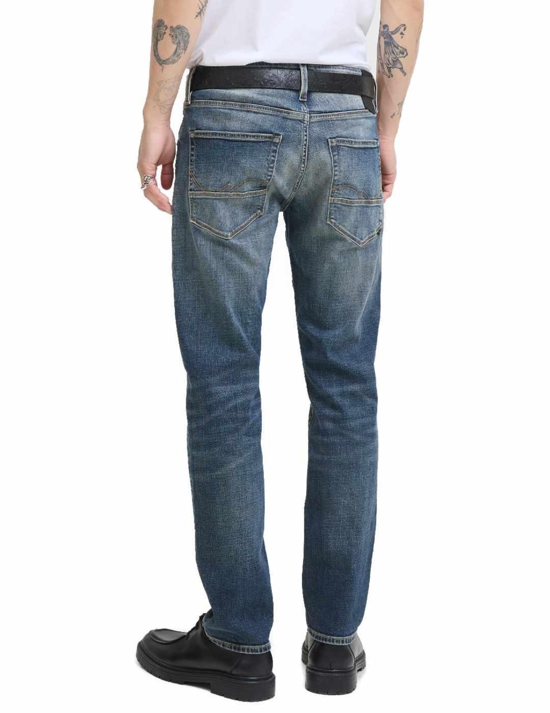 Vaquero Jack&Jones Mike azul desgastado recto para hombre