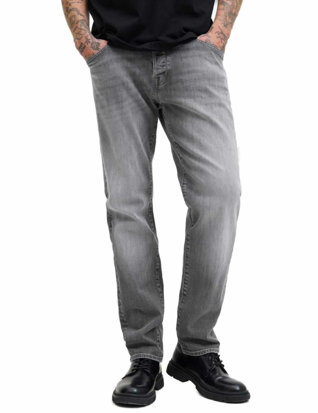 Vaquero Jack&Jones Mike gris desgastado recto para hombre