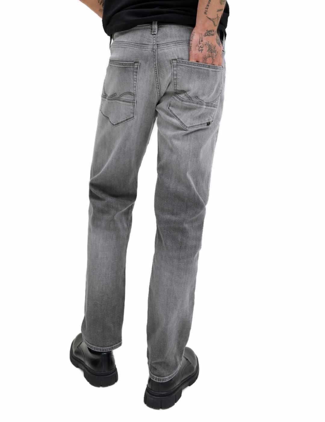 Vaquero Jack&Jones Mike gris desgastado recto para hombre