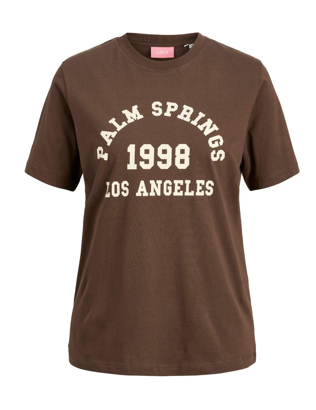 Camiseta JJXX Merle marrón manga corta para mujer