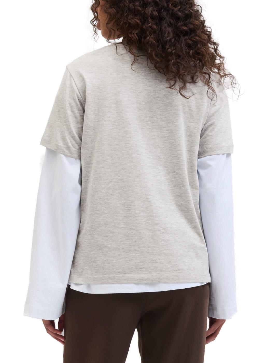 Camiseta JJXX Merle gris manga corta para mujer