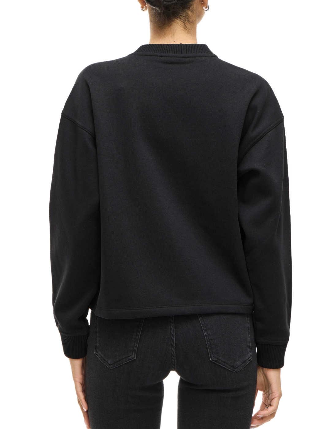 Bomber Vila Odessia negra botones y bolsillos para mujer