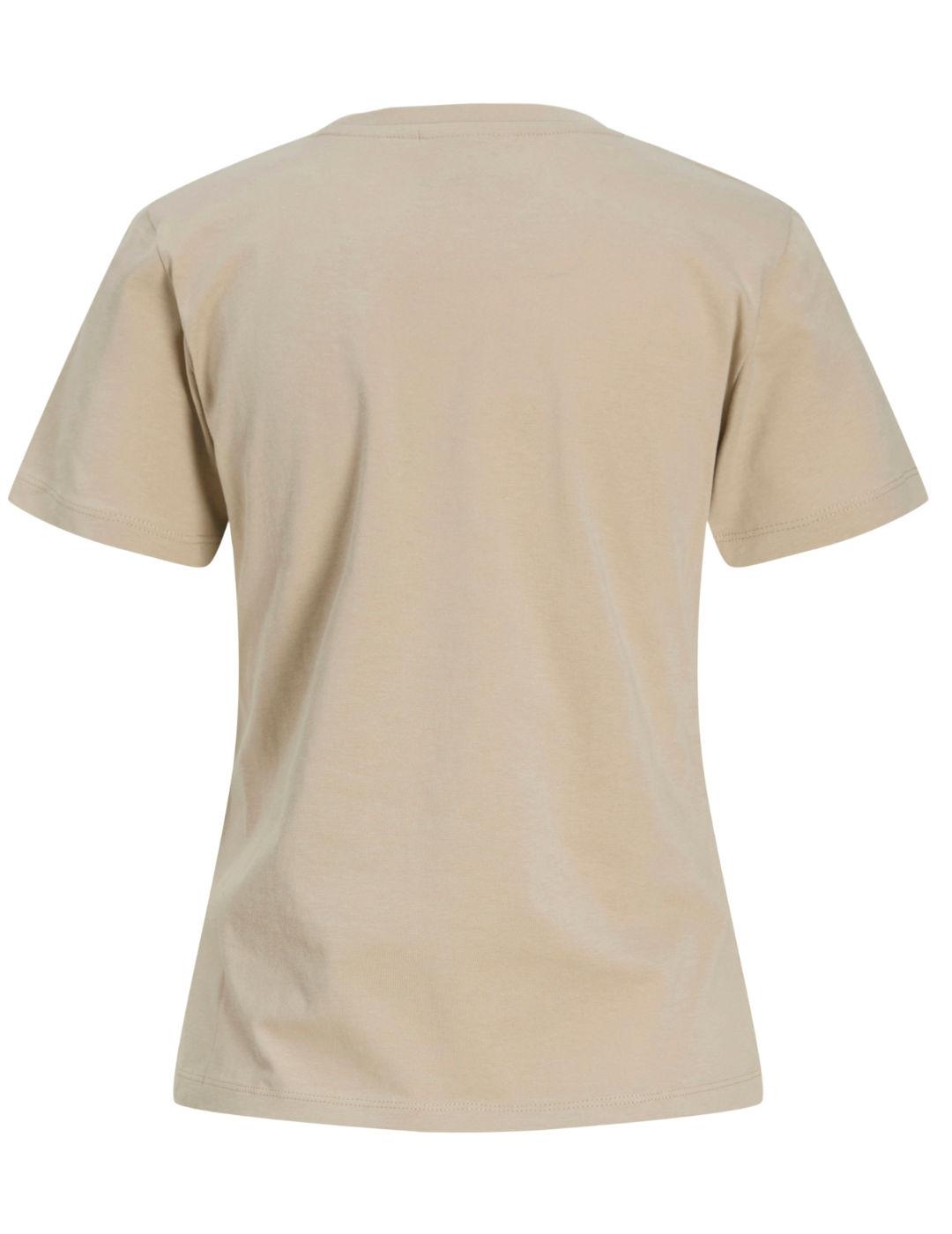 Camiseta JJXX beige manga corta para mujer
