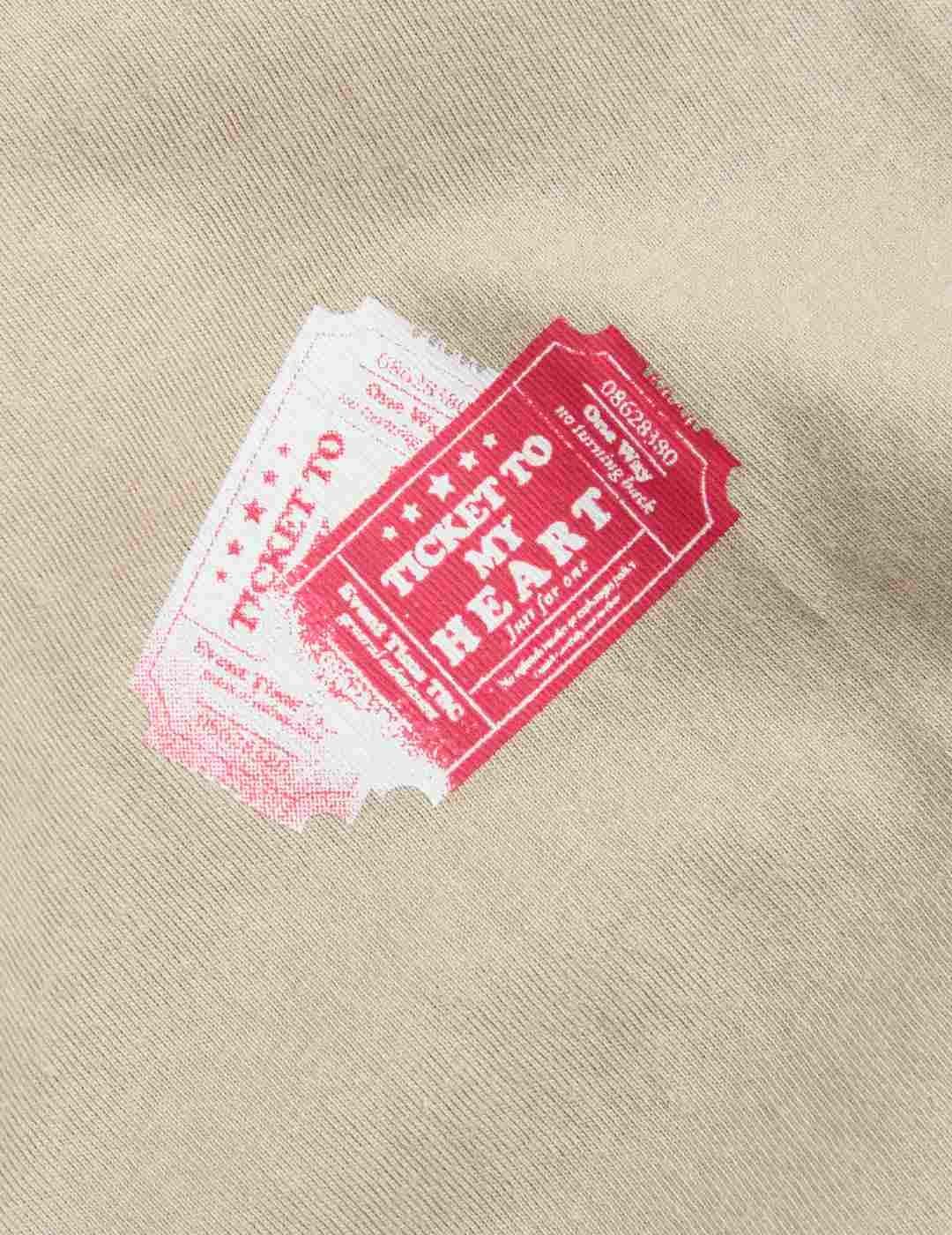 Camiseta JJXX beige manga corta para mujer