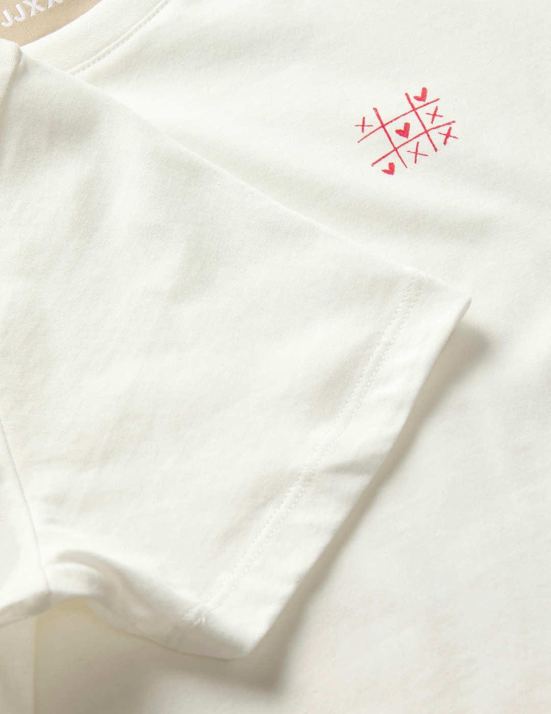 Camiseta JJXX blanca manga corta para mujer