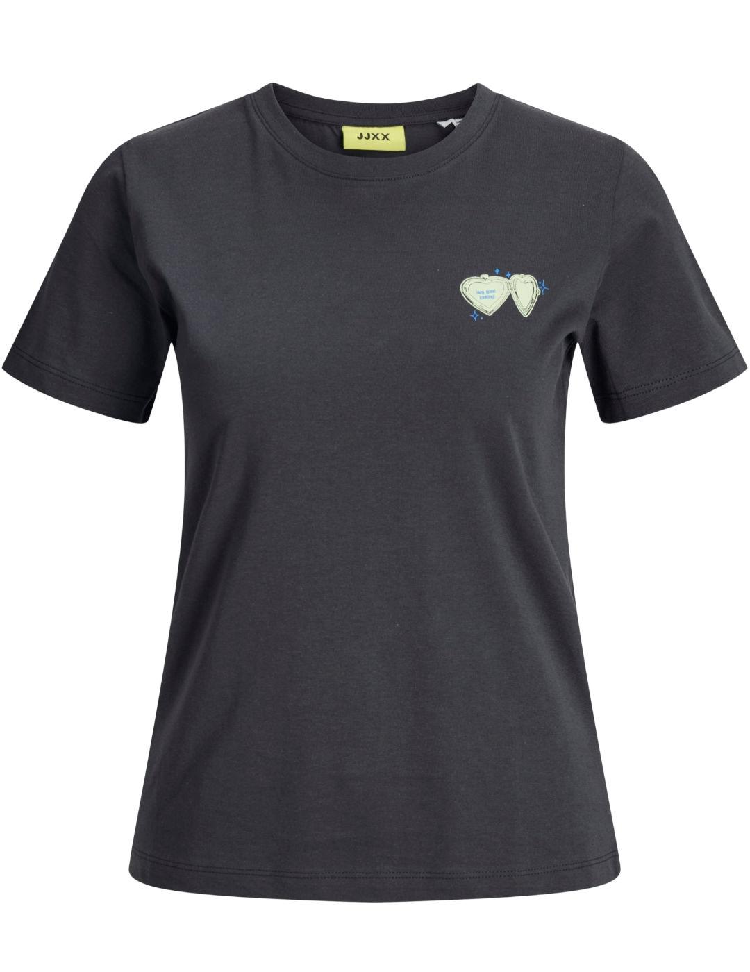 Camiseta JJXX negra manga corta para mujer