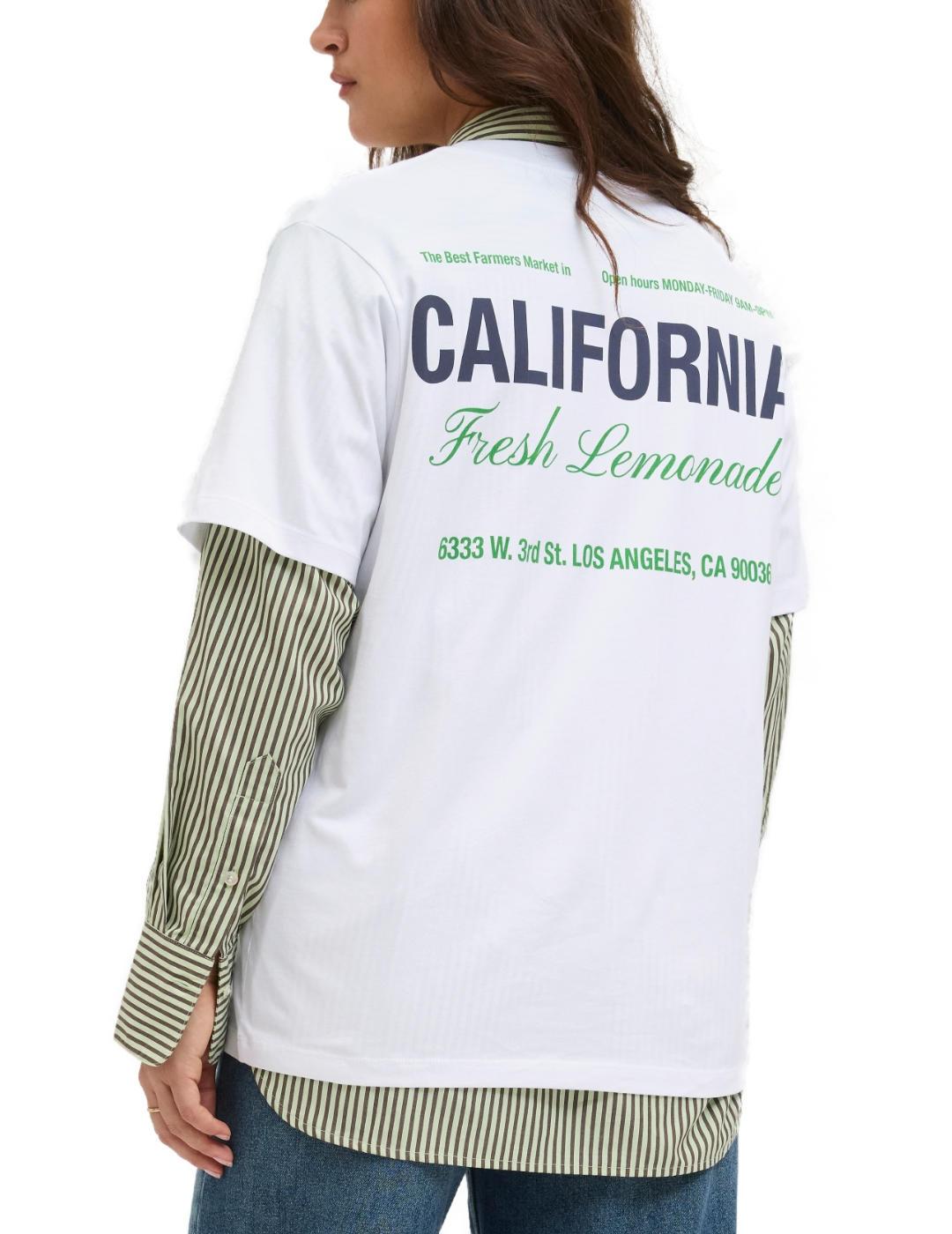 Camiseta JJXX blanca oversized para mujer