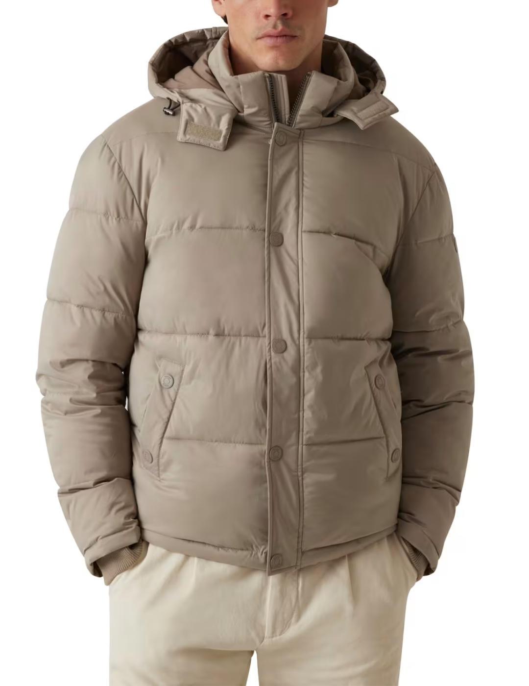 Chaqueta Guess Stretch con capucha khaki de hombre