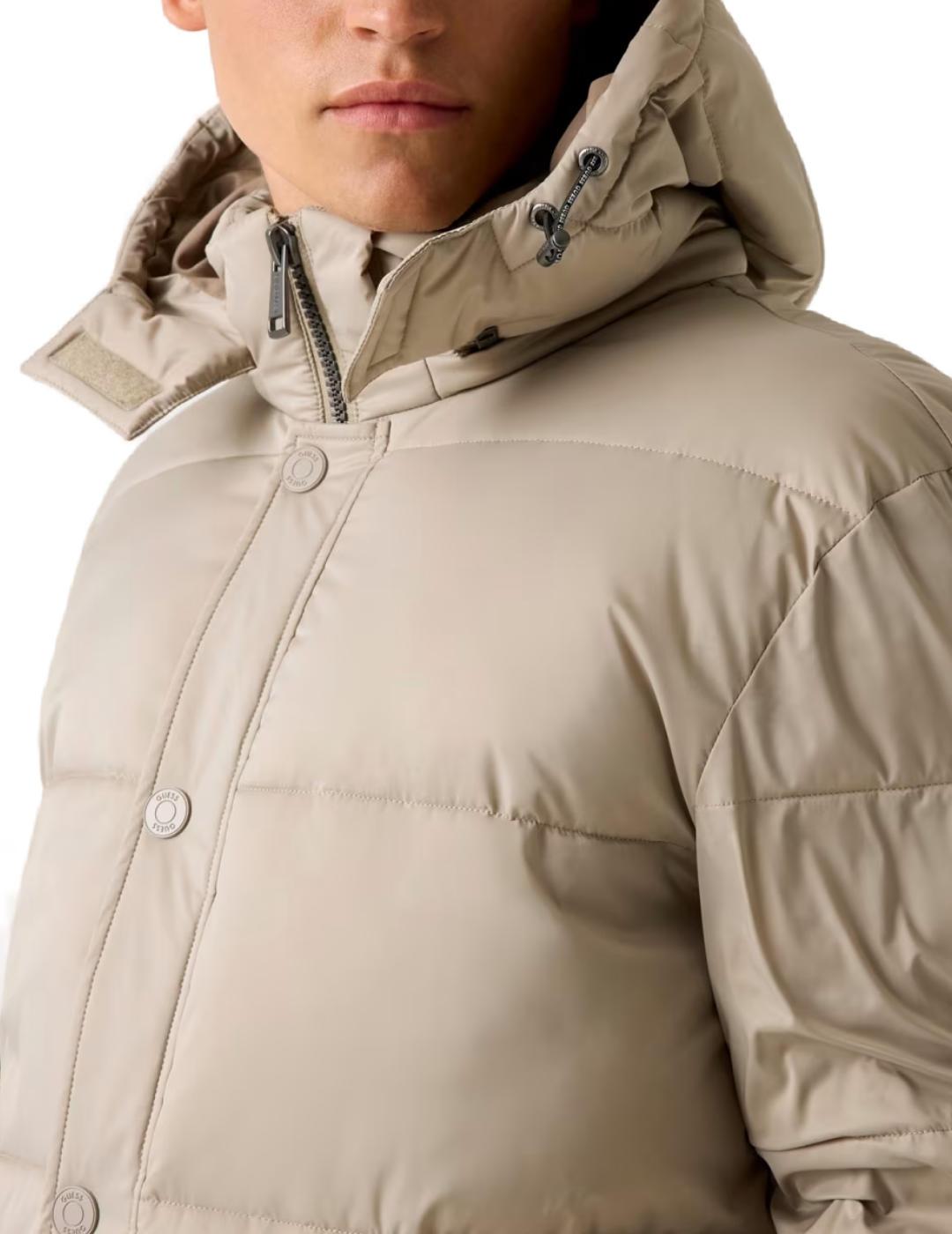 Chaqueta Guess Stretch con capucha khaki de hombre