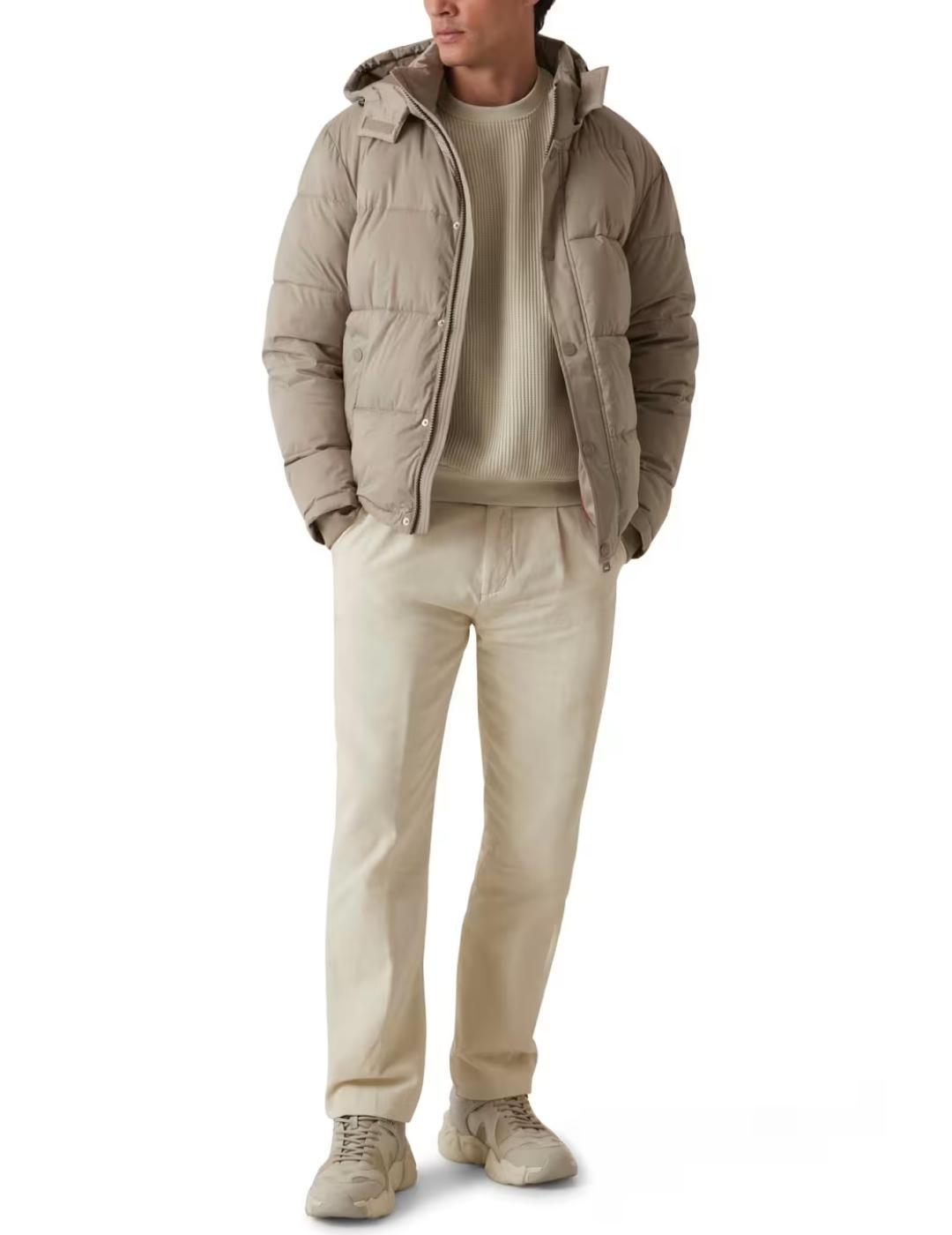 Chaqueta Guess Stretch con capucha khaki de hombre