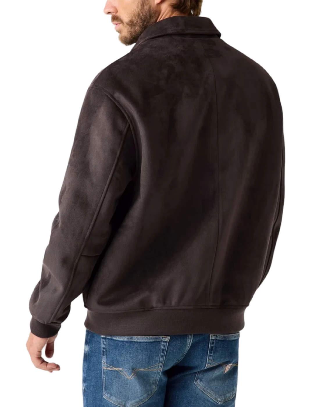 Chaqueta Guess Ryan Faux marrón de ante para hombre