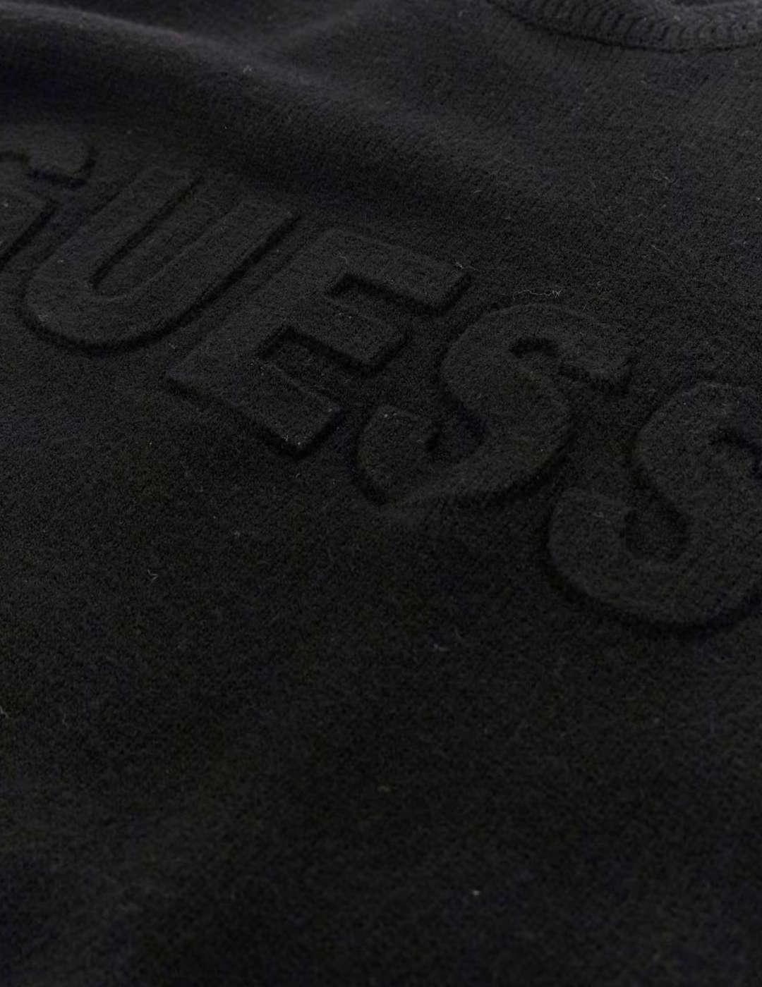 Jersey Guess con logo 3D en relieve negro de hombre