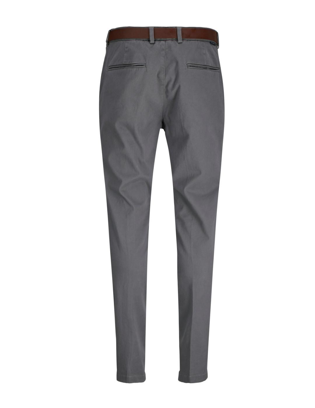 Pantalón Jack&Jones Marco chino gris con cinturón de hombre