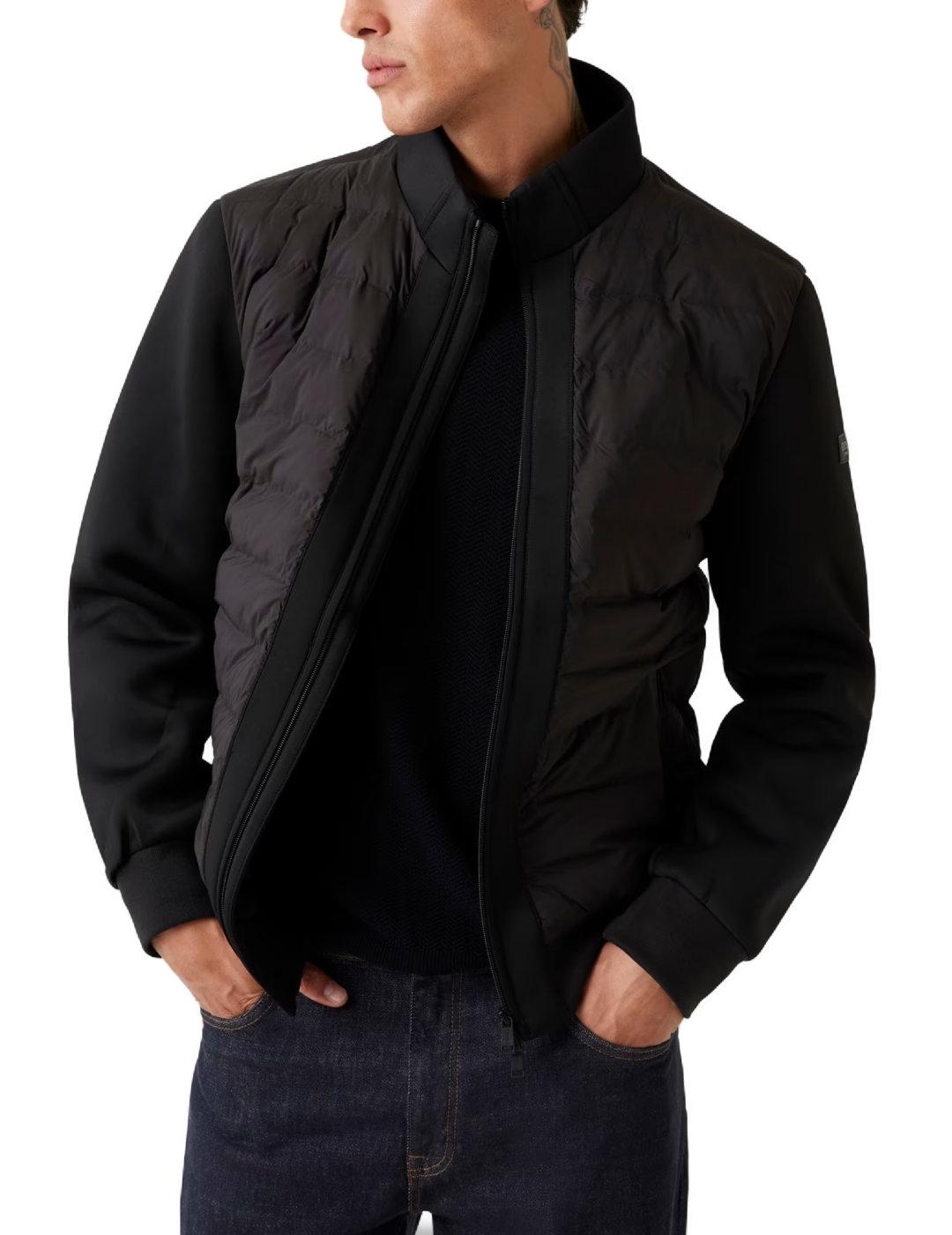 Chaqueta bomber Guess Quilted negra guateada para hombre