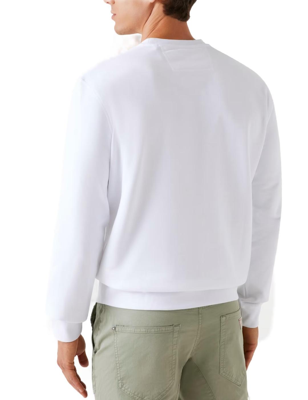 Sudadera Guess Triangle blanca sin capucha para hombre