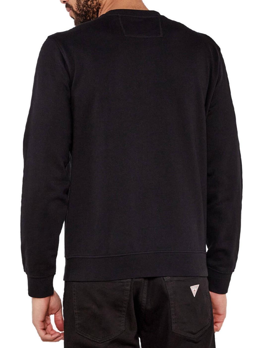 Sudadera Guess Triangle negra sin capucha para hombre